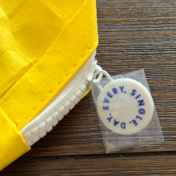 Supergoop! "Every Single Day" Paper Yellow Makeup Bag - Pouch - Picture 3 of 6